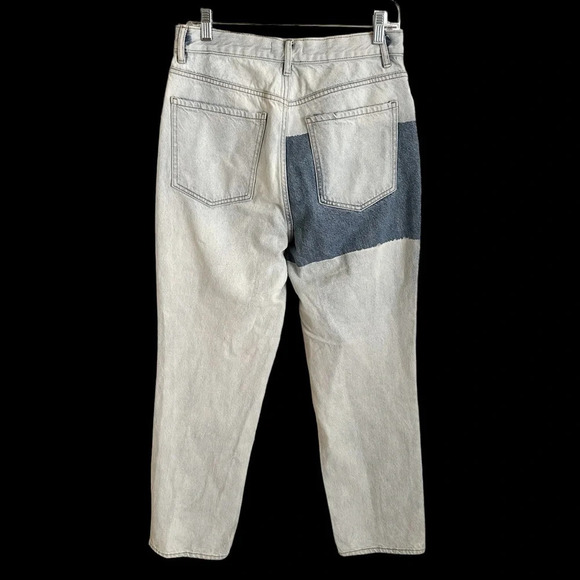 Pacsun size 29 The Dad Jean Patched Jeans 100% Cotton Button Fly High Waisted - Picture 2 of 6